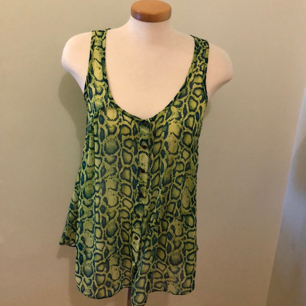 Rachel Roy , snake print blouse , size M .